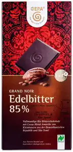 GEPA Bio-Schokolade Edelbitter 85 %, 100-g-Tafel