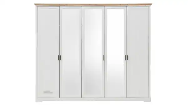 Bild 1 von Kleiderschrank mit Spiegel - weiß - Artisan Eiche - 266 cm - JASMIN