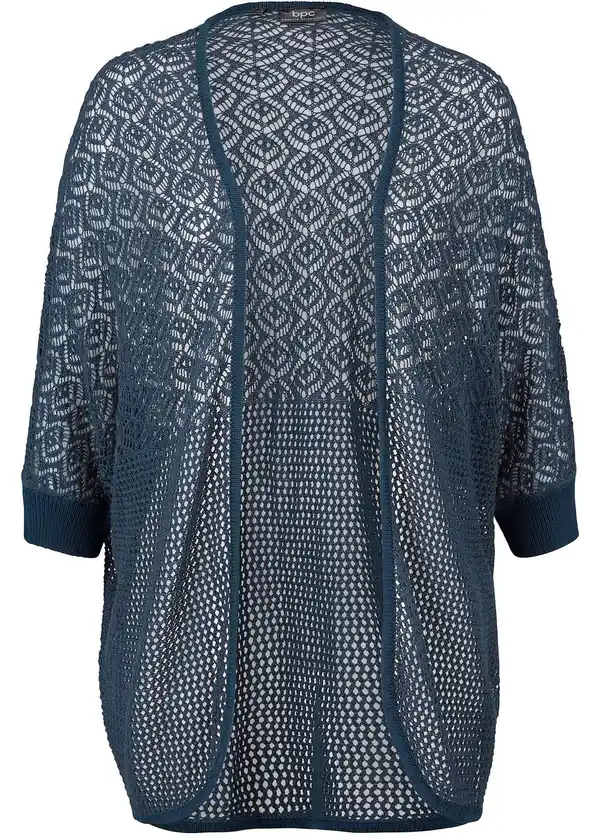 Bild 1 von Strickjacke mit Muster und Fledermausärmeln, 3/4 Arm, 56/58, Blau