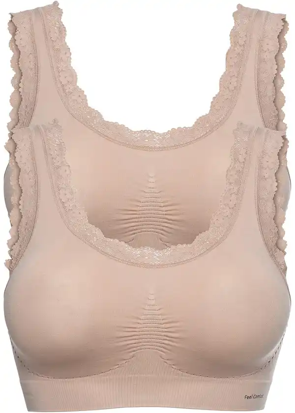 Bild 1 von Feel Comfort Seamless Bustier (2er Pack), S, Beige