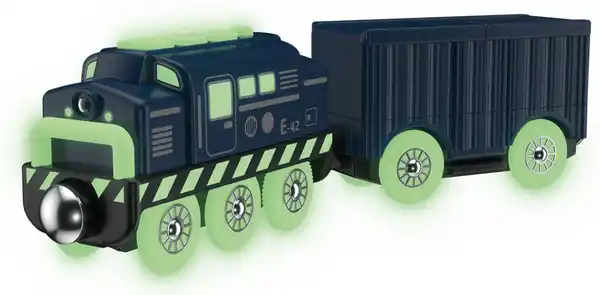 Bild 2 von KIDLAND® Lok mit Anhänger »Glow-in-the-Dark«, 3-teilig
