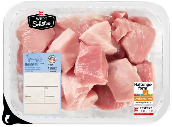 Bild 1 von K-WERTSCHÄTZE Schweinegulasch, 500-g-Packg.