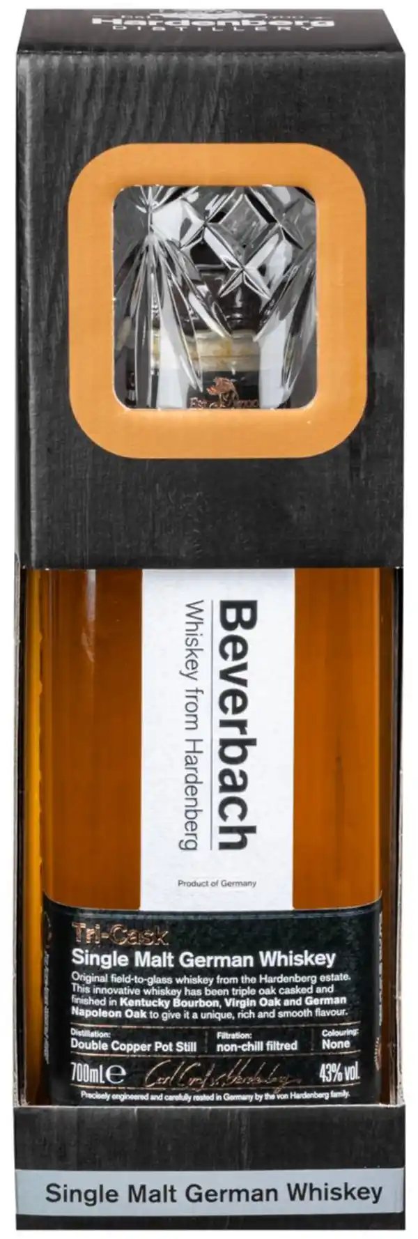 Bild 1 von BEVERBACH Single Malt German Whiskey Double Oak Aged, 0,7-l-Fl.