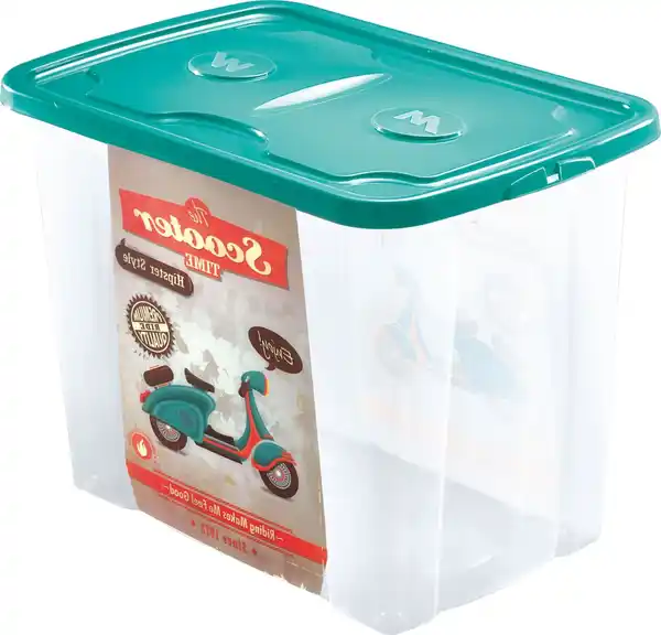 Bild 1 von Aufbewahrungsbox Polypropylen Transparent/Türkis 64 l