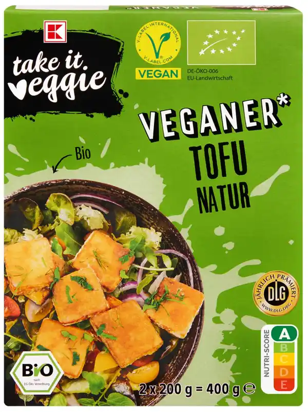 Bild 1 von K-TAKE IT VEGGIE Bio-Tofu natur, geräuchert oder gehackt, 200 - 400-g-Packg.