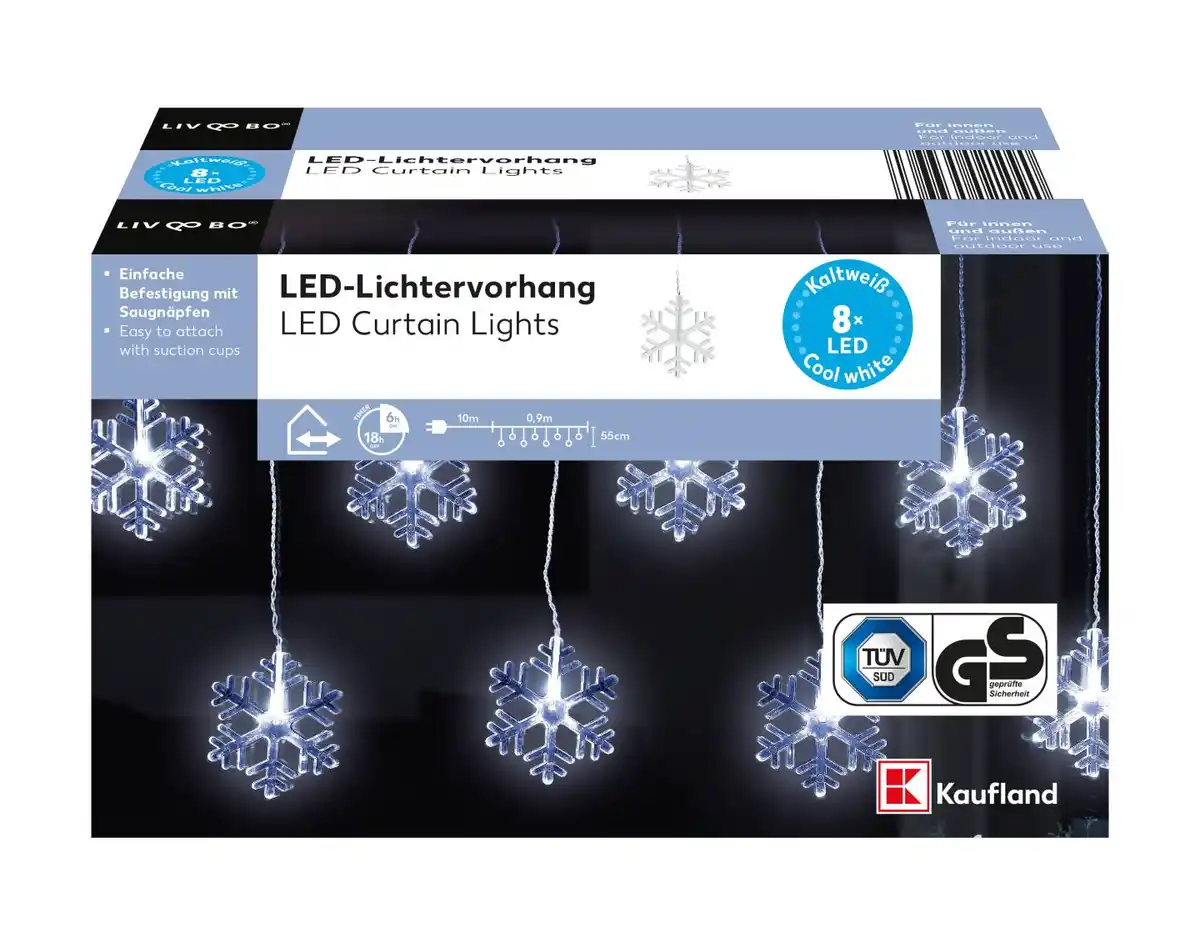 Bild 2 von LIV&BO® LED-Lichtervorhang mit 8 kaltweißen LEDs