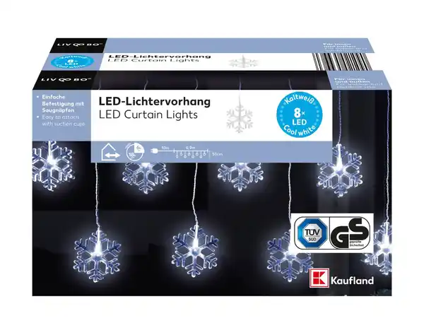 Bild 2 von LIV&BO® LED-Lichtervorhang mit 8 kaltweißen LEDs