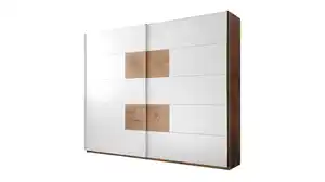 Schwebetürenschrank Wildeiche - weiß 270 cm Kleiderschrank - CAPRI