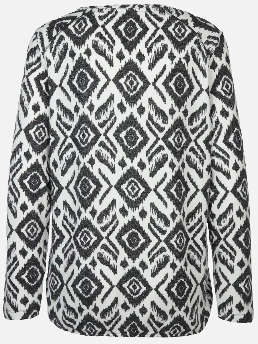 Bild 2 von Damen Flauschshirt im abstrakten Dessin Grau