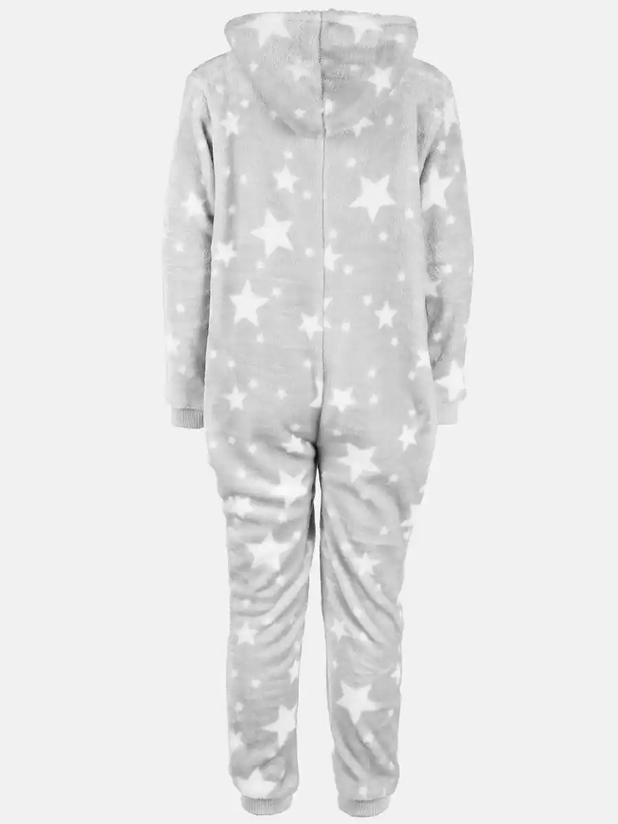 Bild 2 von Kinder Kuschelanzug mit Kapuze Grau