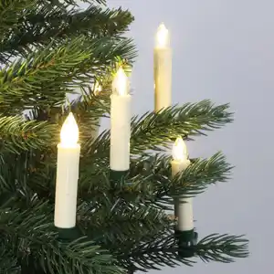 LED-Weihnachtsbaumkerzen 10cm mit Fernbedienung 10er-Set Natur