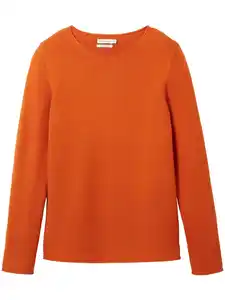 Damen Pullover in Ottoman Ripp Orange