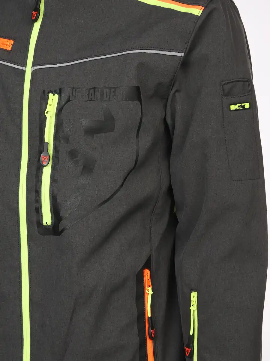 Bild 4 von Herren Softshelljacke mit Neondetails Grau