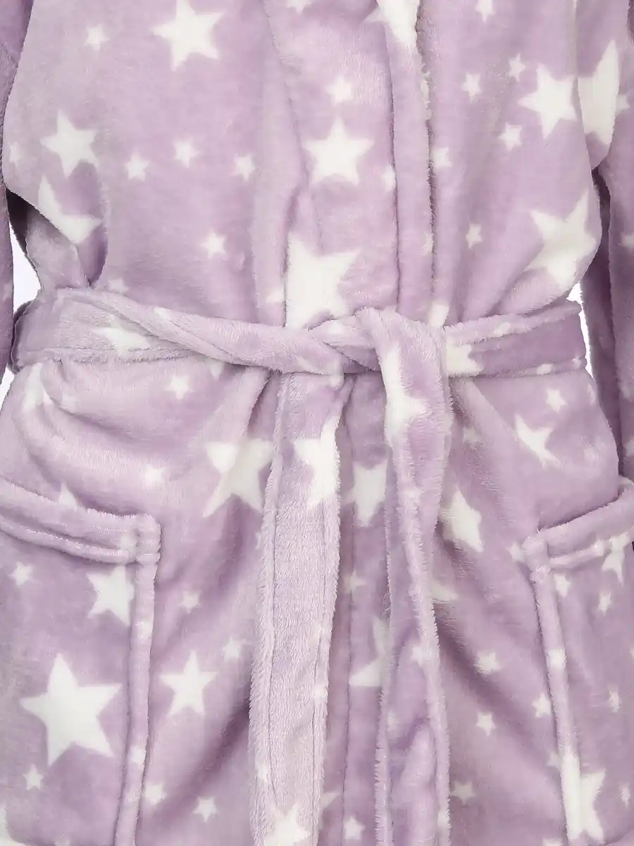 Bild 3 von Flauschbademantel mit Kapuze Lila