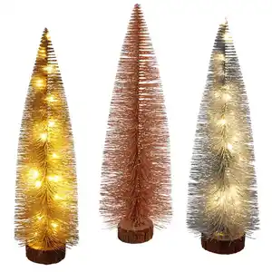 Deko-Tannenbaum mit Glitzer und 25 LEDs 50cm Warmweiß