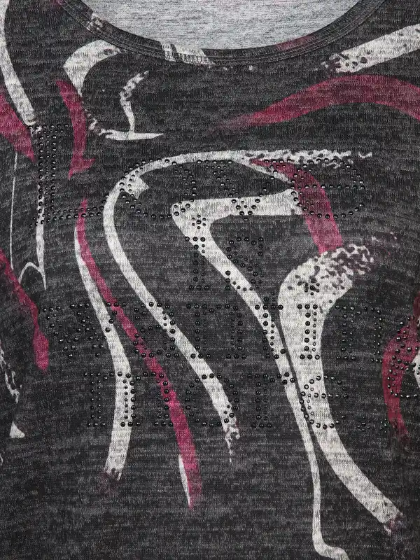 Bild 3 von Damen Print Flauschshirt mit Strasssteinchen Rot