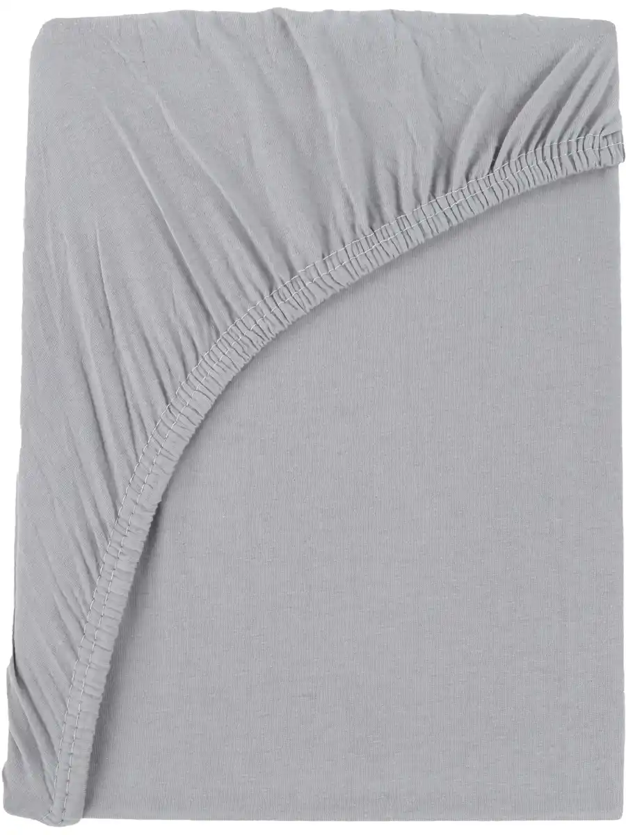 Bild 1 von Jersey-Spannbettuch, 150x200cm Grau