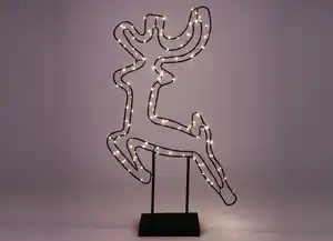 Großes Metall-Rentier mit Timer 83,5cm 120 LEDs Warmweiß für den Außenbereich