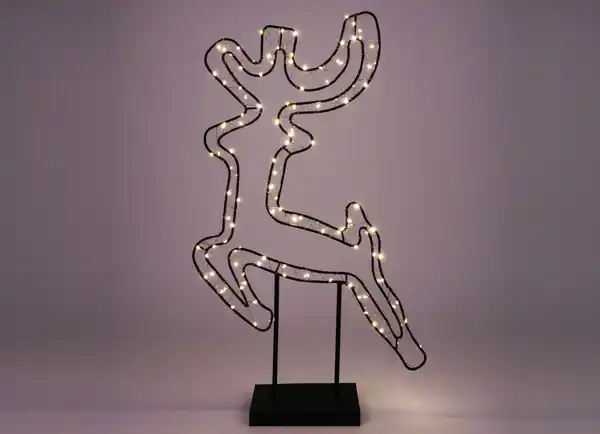 Bild 1 von Großes Metall-Rentier mit Timer 83,5cm 120 LEDs Warmweiß für den Außenbereich