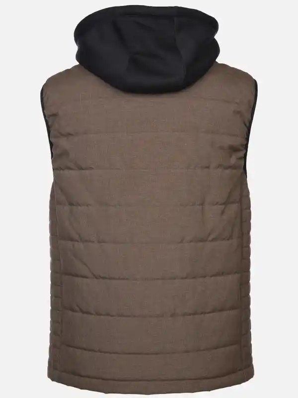 Bild 2 von Herren Steppweste mit abnehmbarer Kapuze Oliv