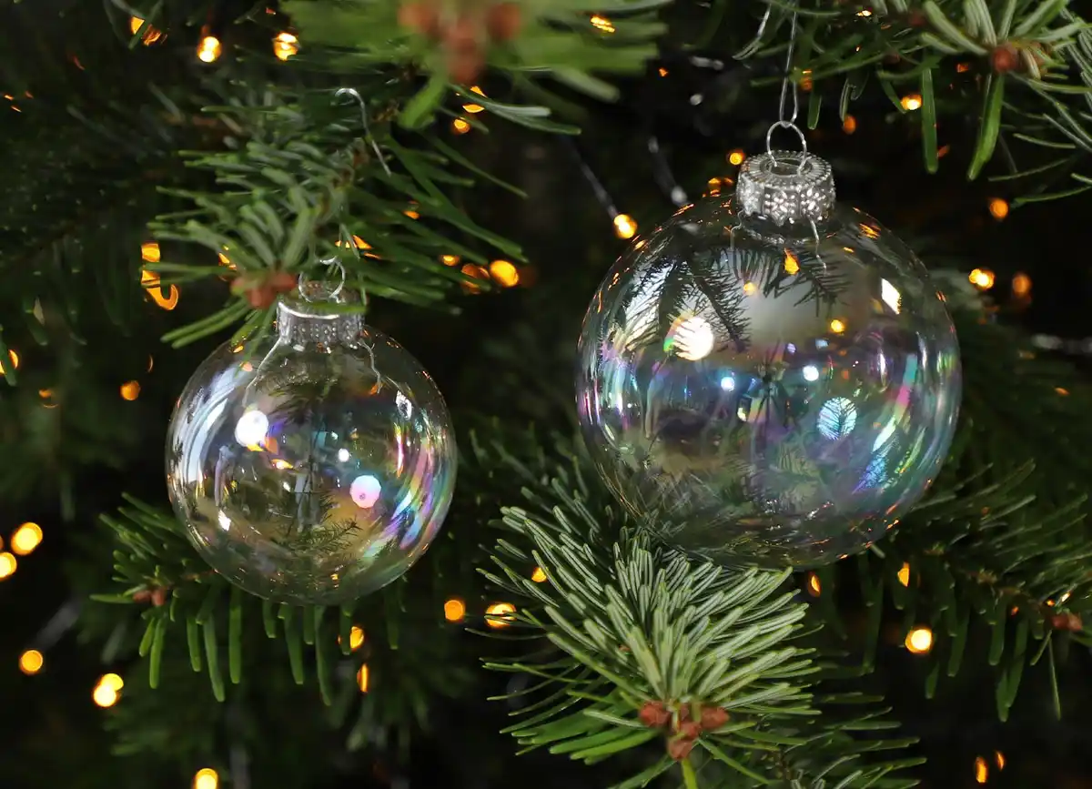 Bild 1 von Weihnachtskugeln Seifenblasen-Finish aus Glas 8cm 8er-Set