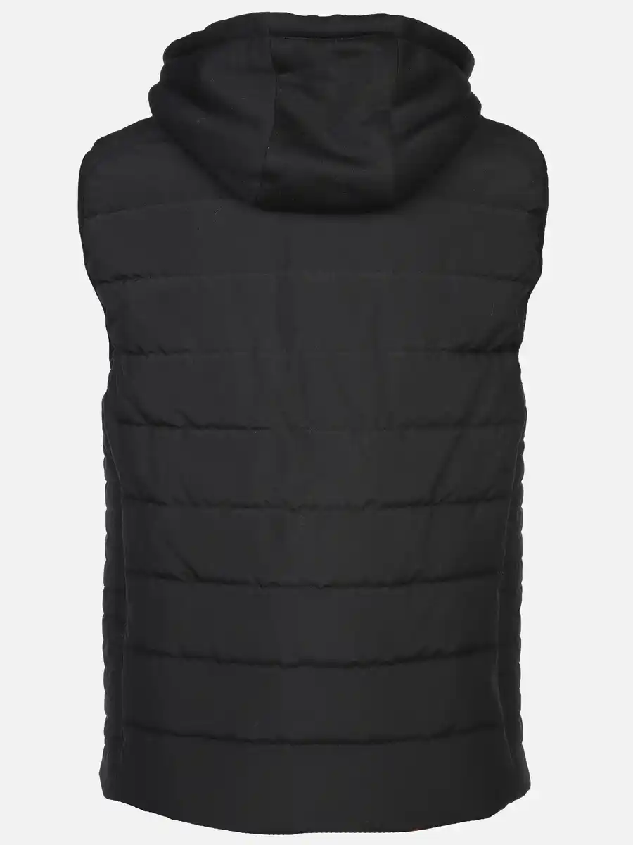 Bild 2 von Herren Steppweste mit abnehmbarer Kapuze Schwarz