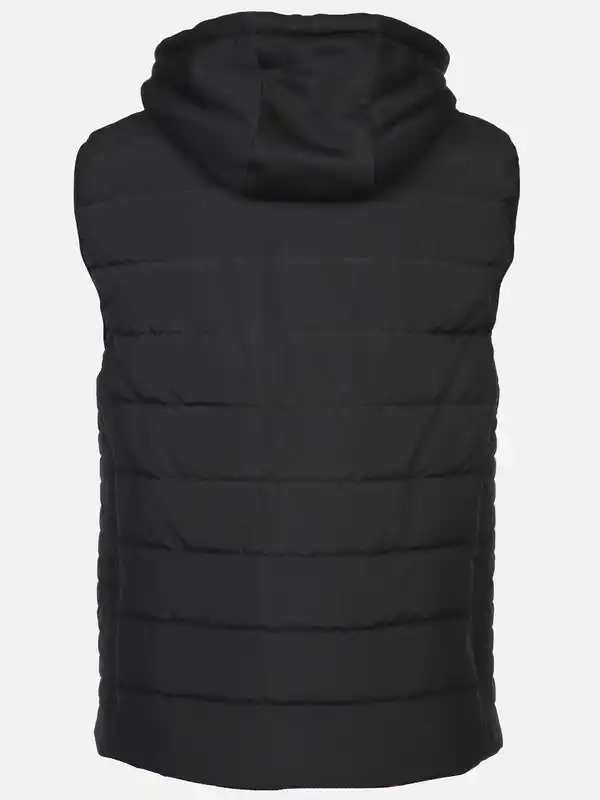 Bild 2 von Herren Steppweste mit abnehmbarer Kapuze Schwarz