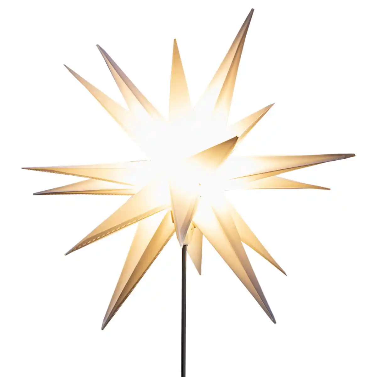 Bild 1 von 3D-LED-Leuchtstern mit Erdspieß - Weiß