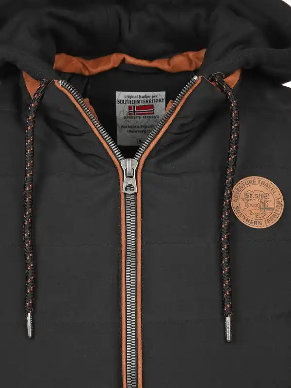 Bild 3 von Herren Steppweste mit abnehmbarer Kapuze Schwarz