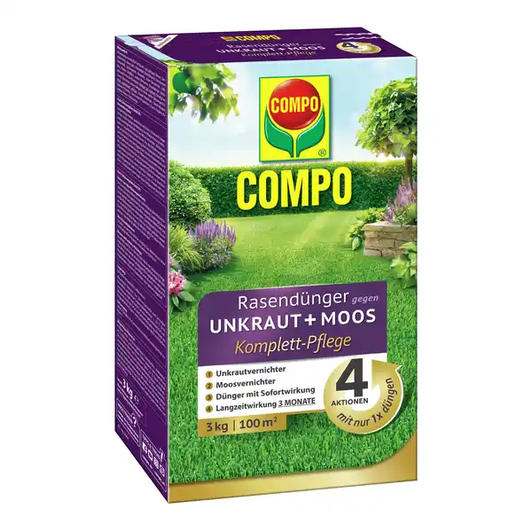 Bild 1 von COMPO Rasendünger gegen Unkraut + Moos Komplettpflege 3 kg