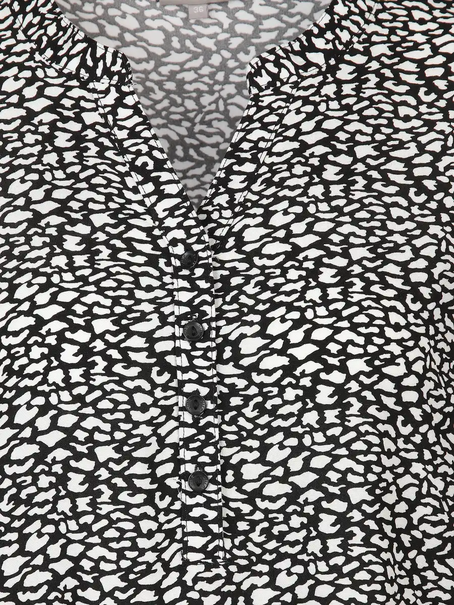 Bild 3 von Damen Bluse mit Alloverprint Schwarz