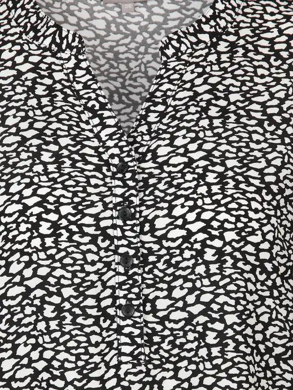 Bild 3 von Damen Bluse mit Alloverprint Schwarz