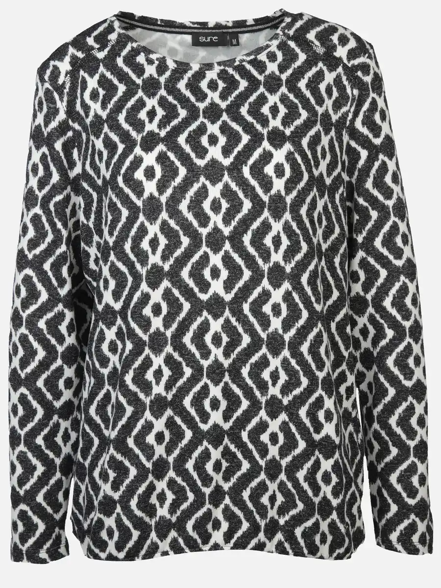 Bild 1 von Damen Flauschshirt im abstrakten Dessin Grau