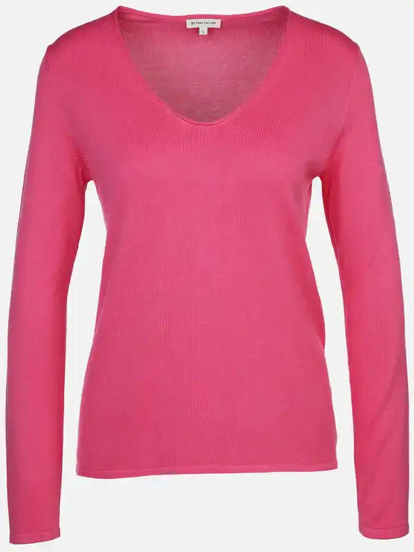 Bild 1 von Damen Pullover mit V-Ausschnitt Pink