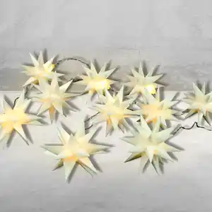 Weihnachts-Lichterkette 3D-Sterne mit 10 LED Weiß