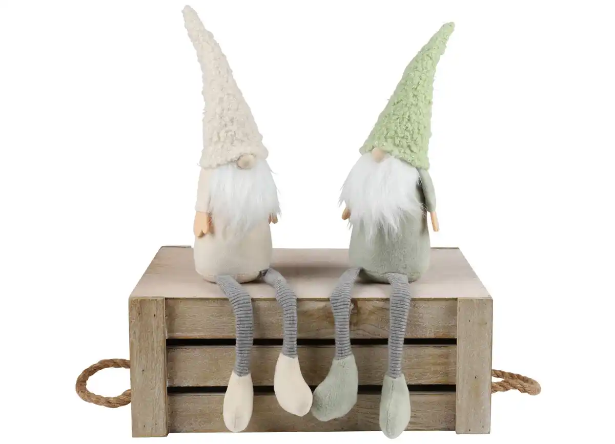 Bild 1 von Deko-Wichtel mit Teddyfell-Mütze als Kantenhocker 50cm