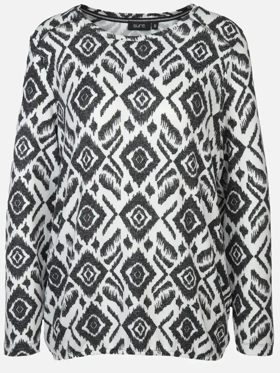 Bild 1 von Damen Flauschshirt im abstrakten Dessin Grau