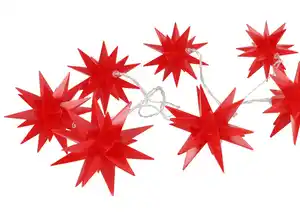 Weihnachts-Lichterkette 3D-Sterne mit 10 LED Rot