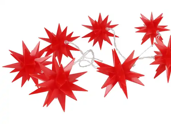 Bild 1 von Weihnachts-Lichterkette 3D-Sterne mit 10 LED Rot