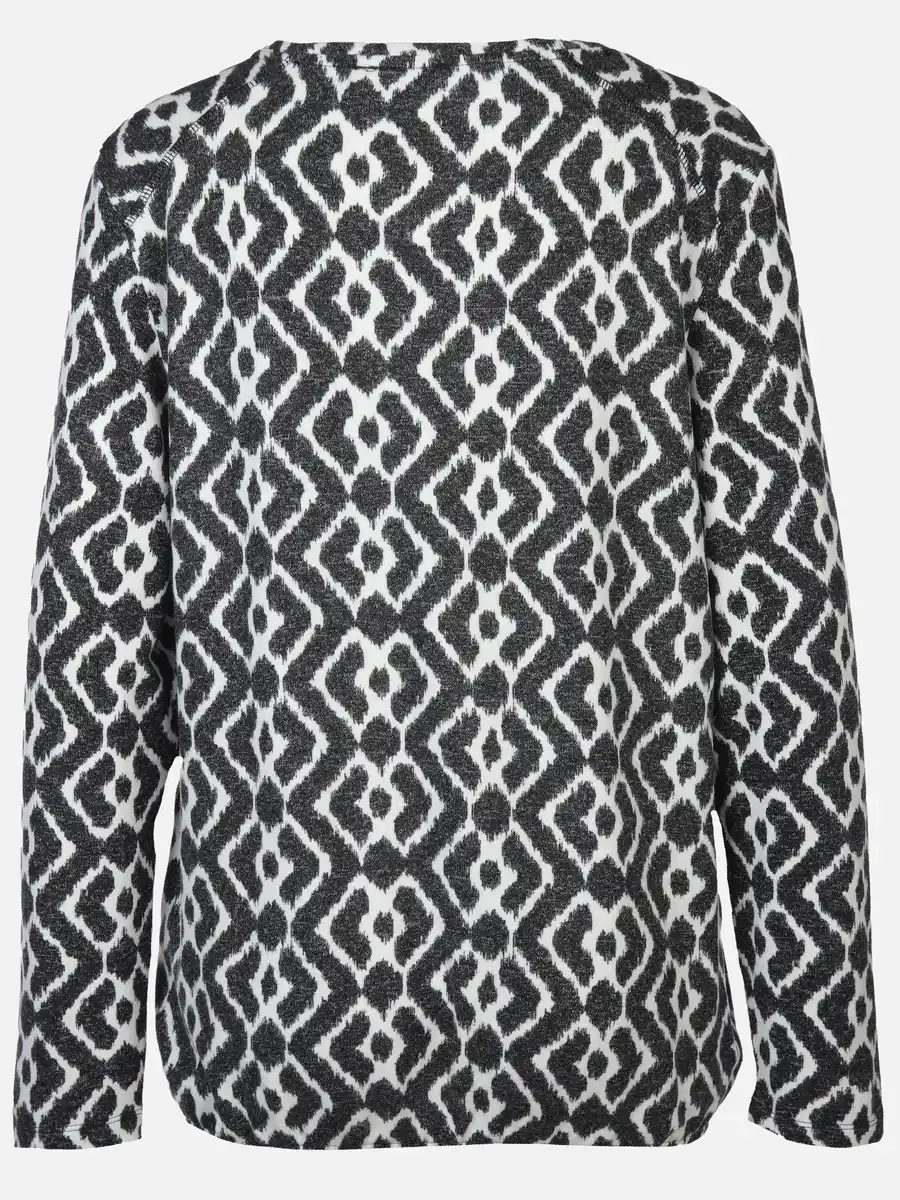 Bild 2 von Damen Flauschshirt im abstrakten Dessin Grau