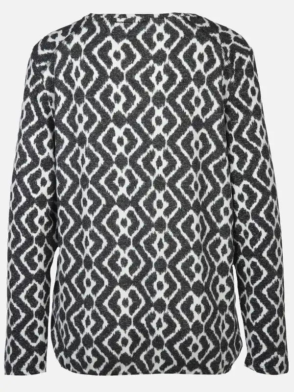 Bild 2 von Damen Flauschshirt im abstrakten Dessin Grau