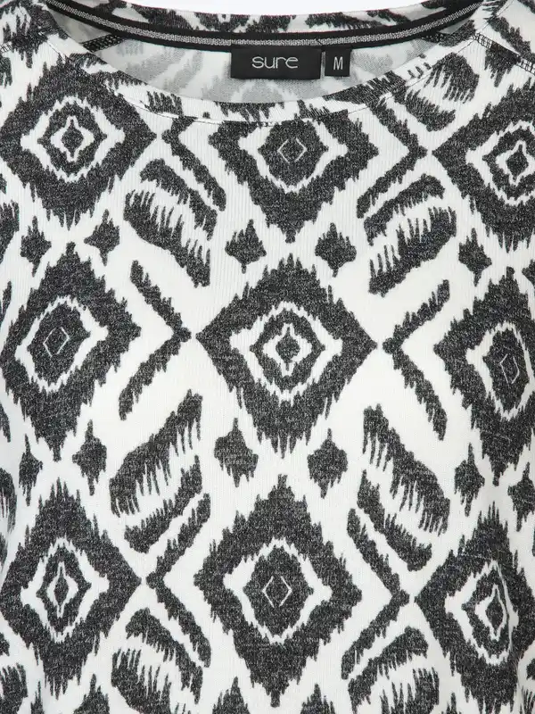 Bild 3 von Damen Flauschshirt im abstrakten Dessin Grau