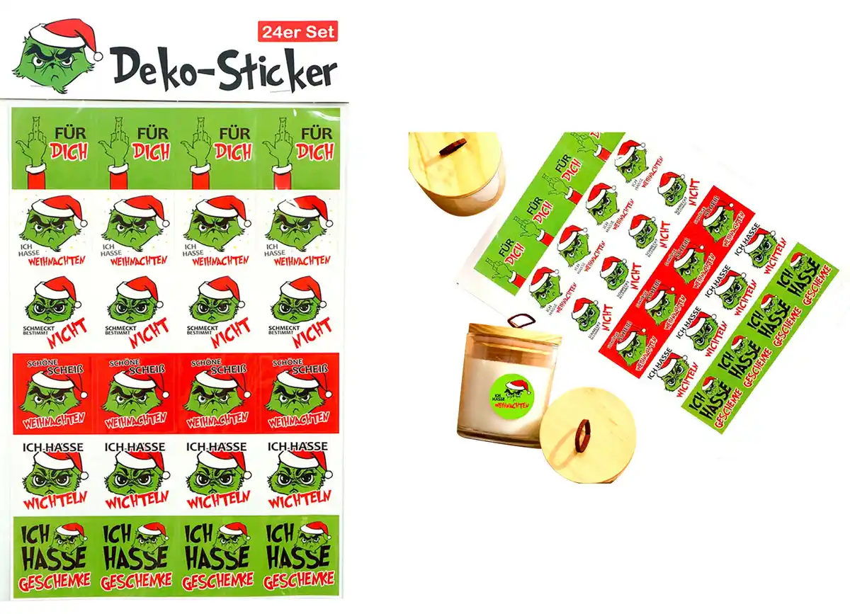Bild 1 von Deko-Sticker 'Festtagsmuffel' versch. Ausführungen