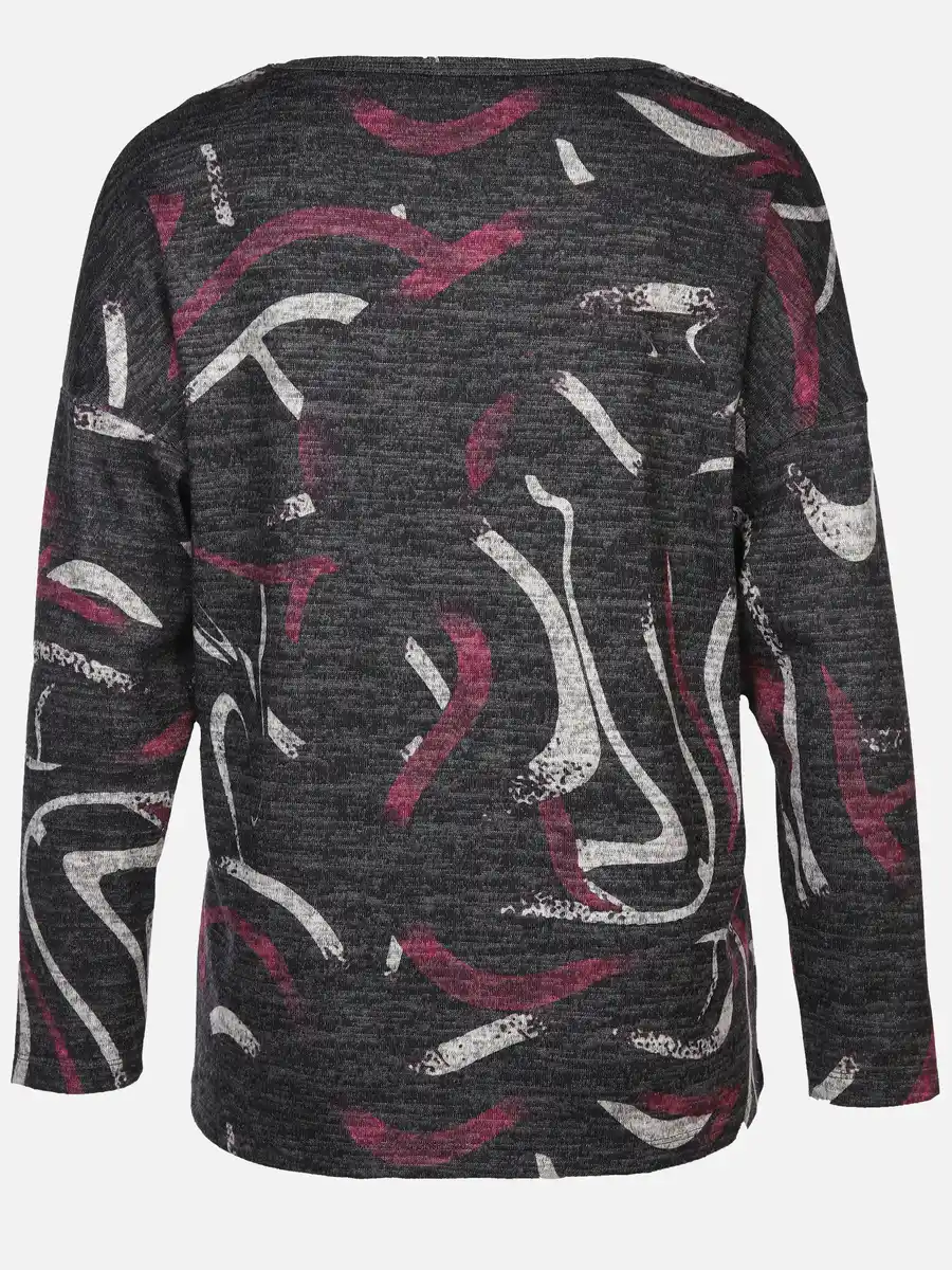 Bild 2 von Damen Print Flauschshirt mit Strasssteinchen Rot