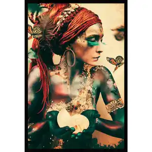 Bild, Mehrfarbig, Kunststoff, Eiche, 80x120 cm, einfache und schnelle Anbringung, gerahmt, Bilder, Gerahmte Bilder