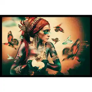 Bild, Mehrfarbig, Kunststoff, Eiche, 120x80 cm, einfache und schnelle Anbringung, gerahmt, Bilder, Gerahmte Bilder