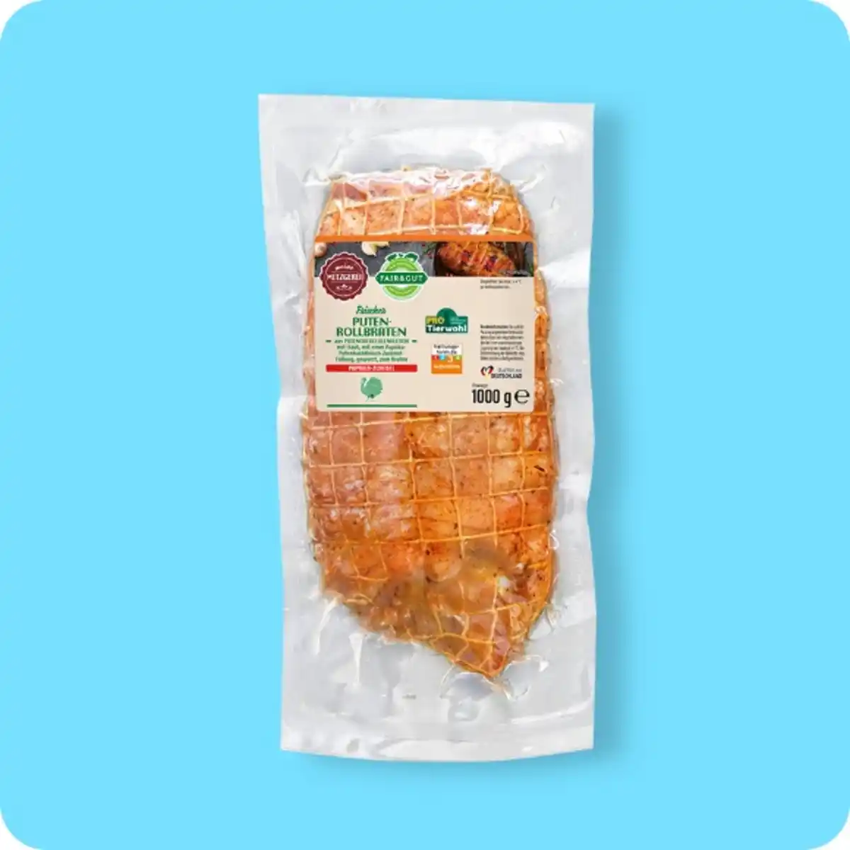 Bild 1 von FAIR & GUT Puten-Rollbraten, Mit Paprika-Putenhackfleisch-Zwiebelfüllung