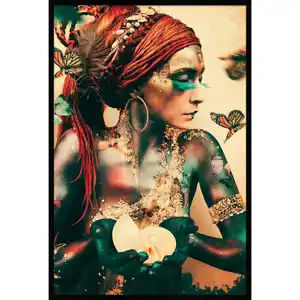 Bild, Mehrfarbig, Kunststoff, Eiche, 90x135 cm, einfache und schnelle Anbringung, gerahmt, Bilder, Gerahmte Bilder