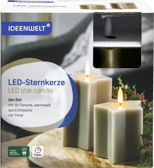 Bild 1 von IDEENWELT LED-Kerzen Stern 2er Set