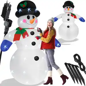 KESSER® Aufblasbarer Schneemann XXL 240cm LED-Beleuchtung Befestigungsmaterial Deko Schneemann Weihnachten , Weihnachtsdekoration , Figur,  geräuscharmes Gebläse , witterungsbeständig IP44